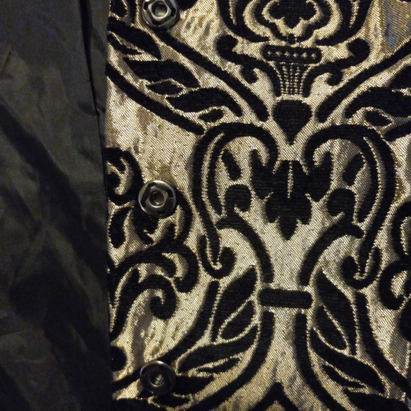 vintage newport news blazer metallic & black 26 long 20 armpit sz 14 snap closur - Picture 7 of 7